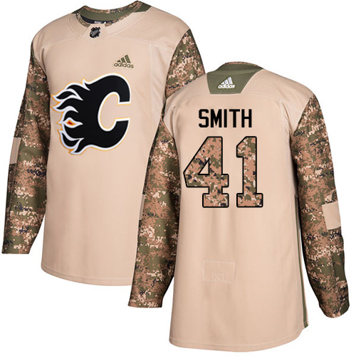 Adidas Flames #41 Mike Smith Camo Authentic Veterans Day Stitched Youth NHL Jersey